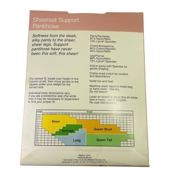 JCPenney Sandalfoot Extra Sheer Pantyhose LONG Mahogany Women’s - Picture 4 of 5